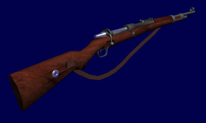 Mauser K-98 rifle - WWII German 3D model_1