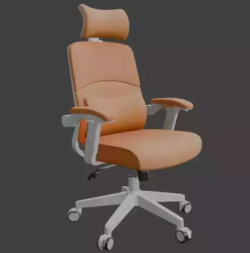 Caramel Orange and White High Back Ergonomic Office Chair