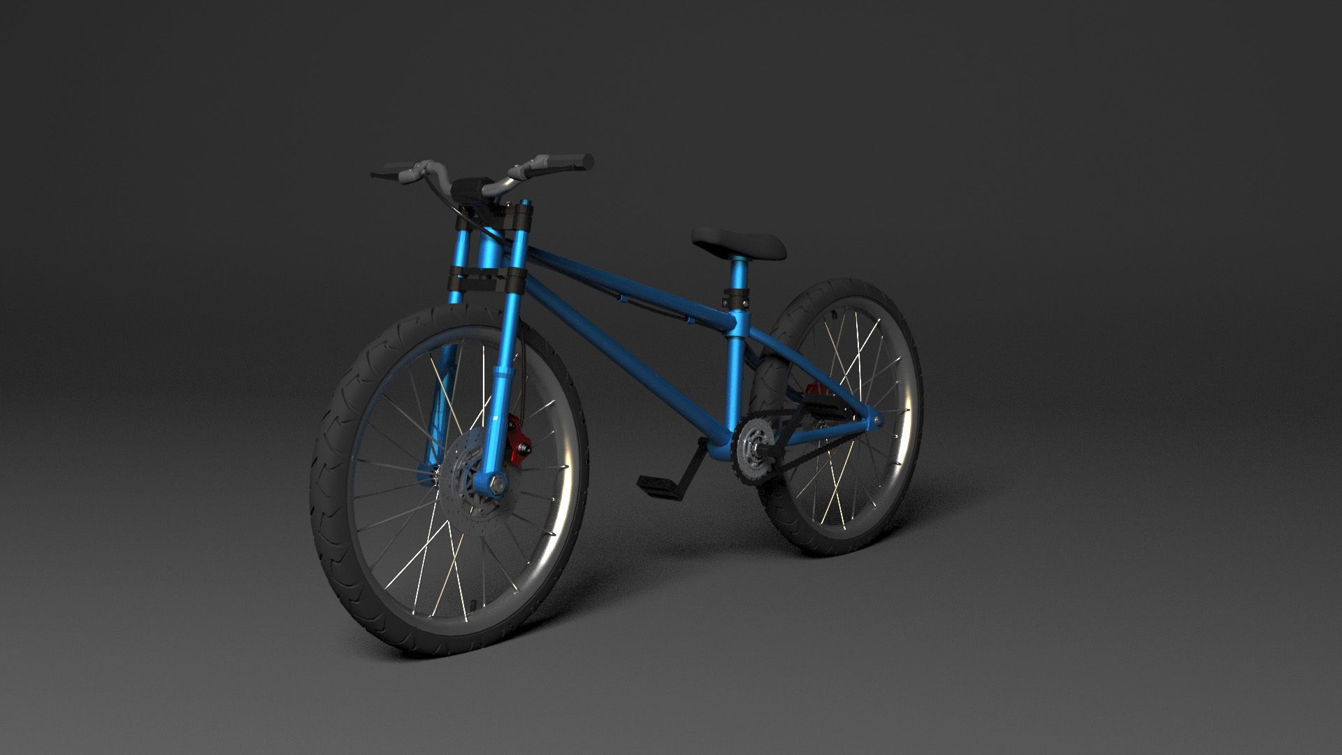 BMX Bike Low-poly 3D model_4