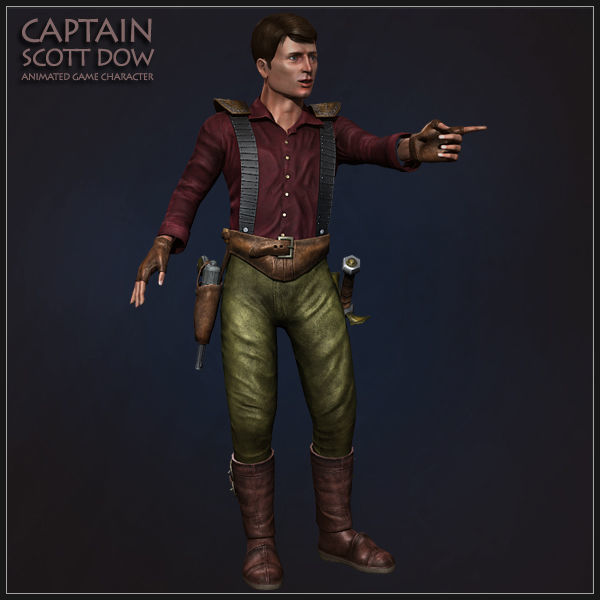 Captain Scott Dow Low-poly 3D model_5
