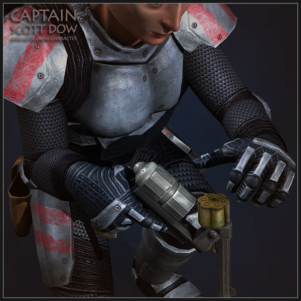 Captain Scott Dow Low-poly 3D model_16