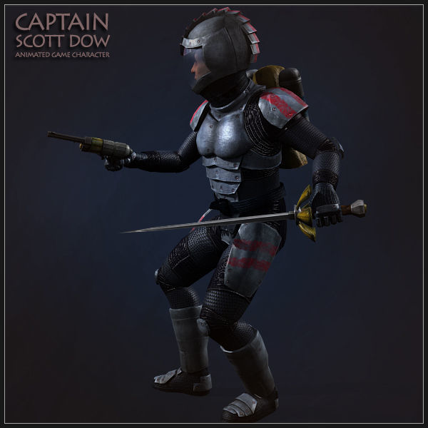 Captain Scott Dow Low-poly 3D model_13