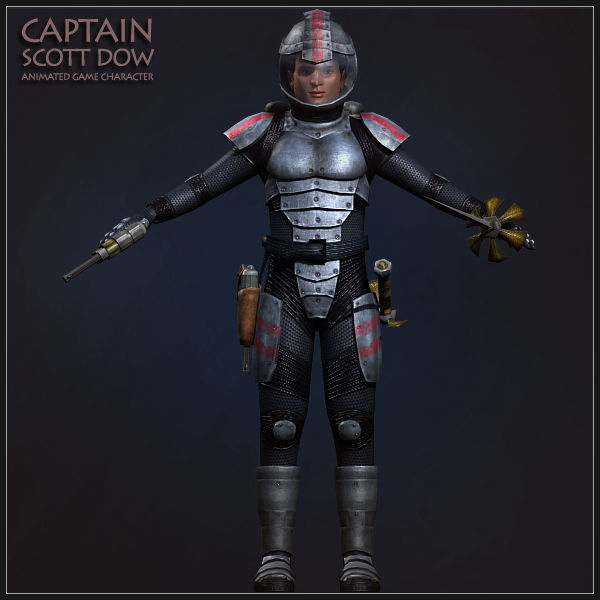 Captain Scott Dow Low-poly 3D model_8