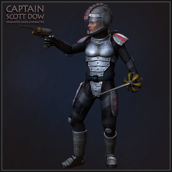 Captain Scott Dow Low-poly 3D model_17