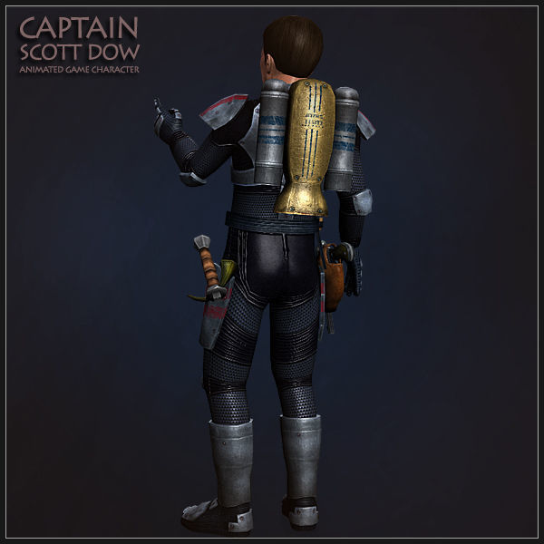 Captain Scott Dow Low-poly 3D model_10