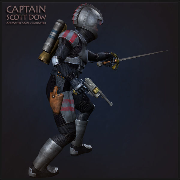 Captain Scott Dow Low-poly 3D model_14