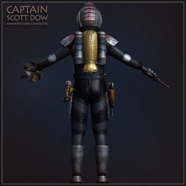 Captain Scott Dow Low-poly 3D model_7
