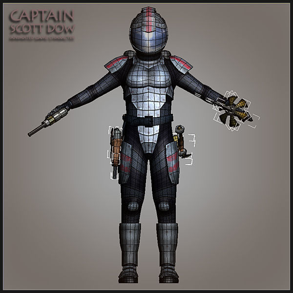 Captain Scott Dow Low-poly 3D model_18