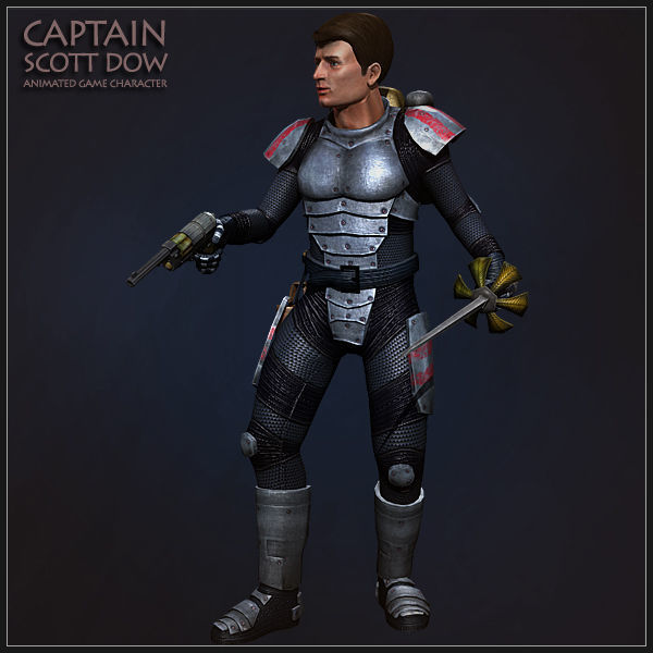 Captain Scott Dow Low-poly 3D model_11