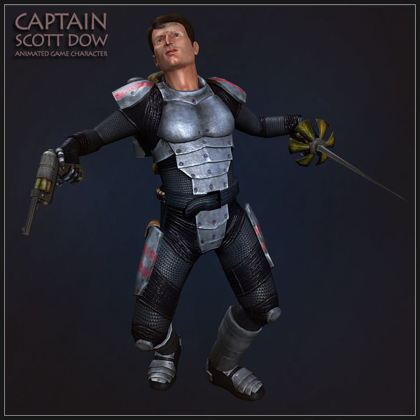 Captain Scott Dow Low-poly 3D model_15