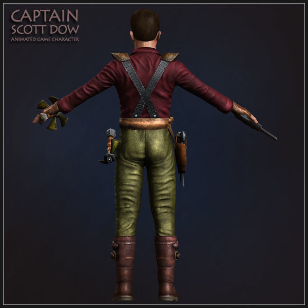 Captain Scott Dow Low-poly 3D model_4