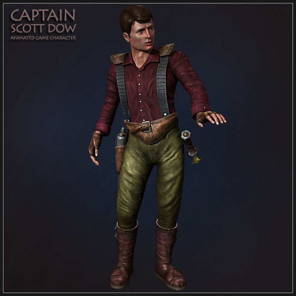 Captain Scott Dow Low-poly 3D model_6