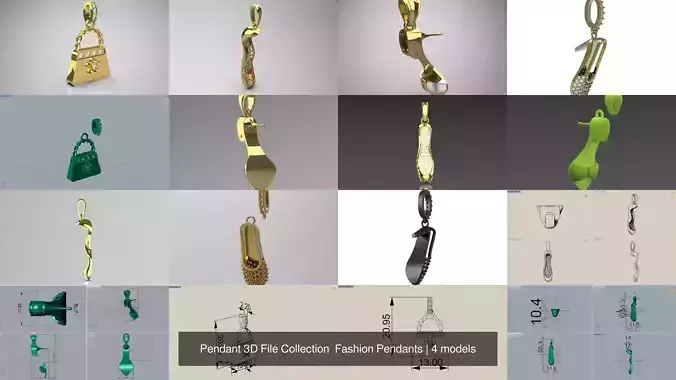 Pendant 3D File Collection  Fashion Pendants