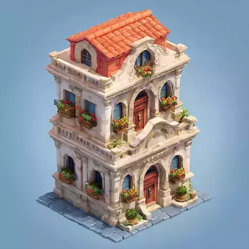 Stylized Various Architecture Elements Set 1 3D model 6