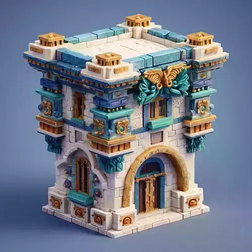 Stylized Various Architecture Elements Set 1 3D model 7