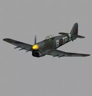 Hawker Typhoon WWII RAF fighter plane 3D model_0