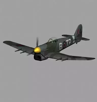 Hawker Typhoon WWII RAF fighter plane 3D model