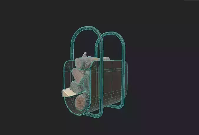 Fire Wood Set  M1-6 Low-poly 3D model 7