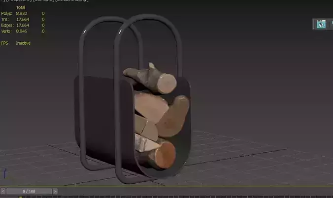 Fire Wood Set  M1-6 Low-poly 3D model 3