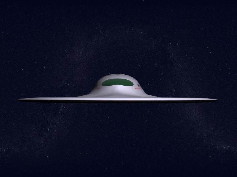 Alien spaceship - saucer scout 3D model_2