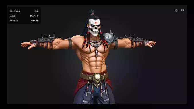 Skull Warrior Fantasy 3D model character