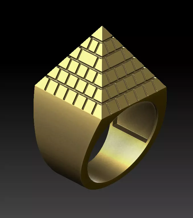 Pyramid Brick Ring 3D Model 3D print model
