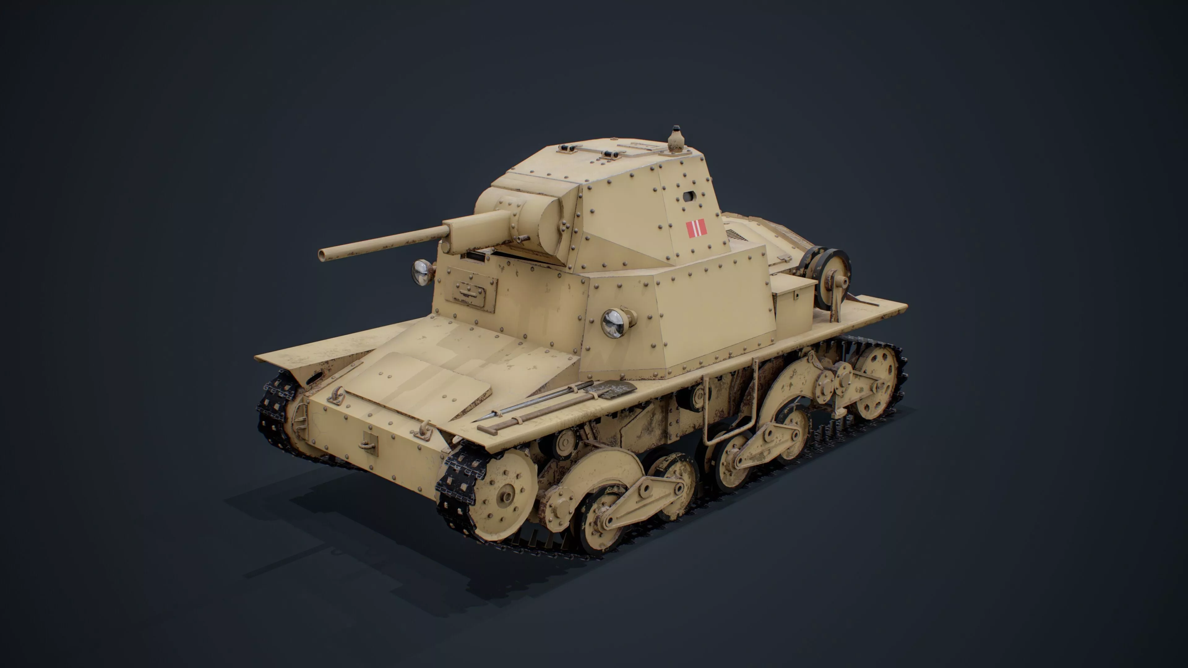Carro Armato L6 40 Low-poly 3D model