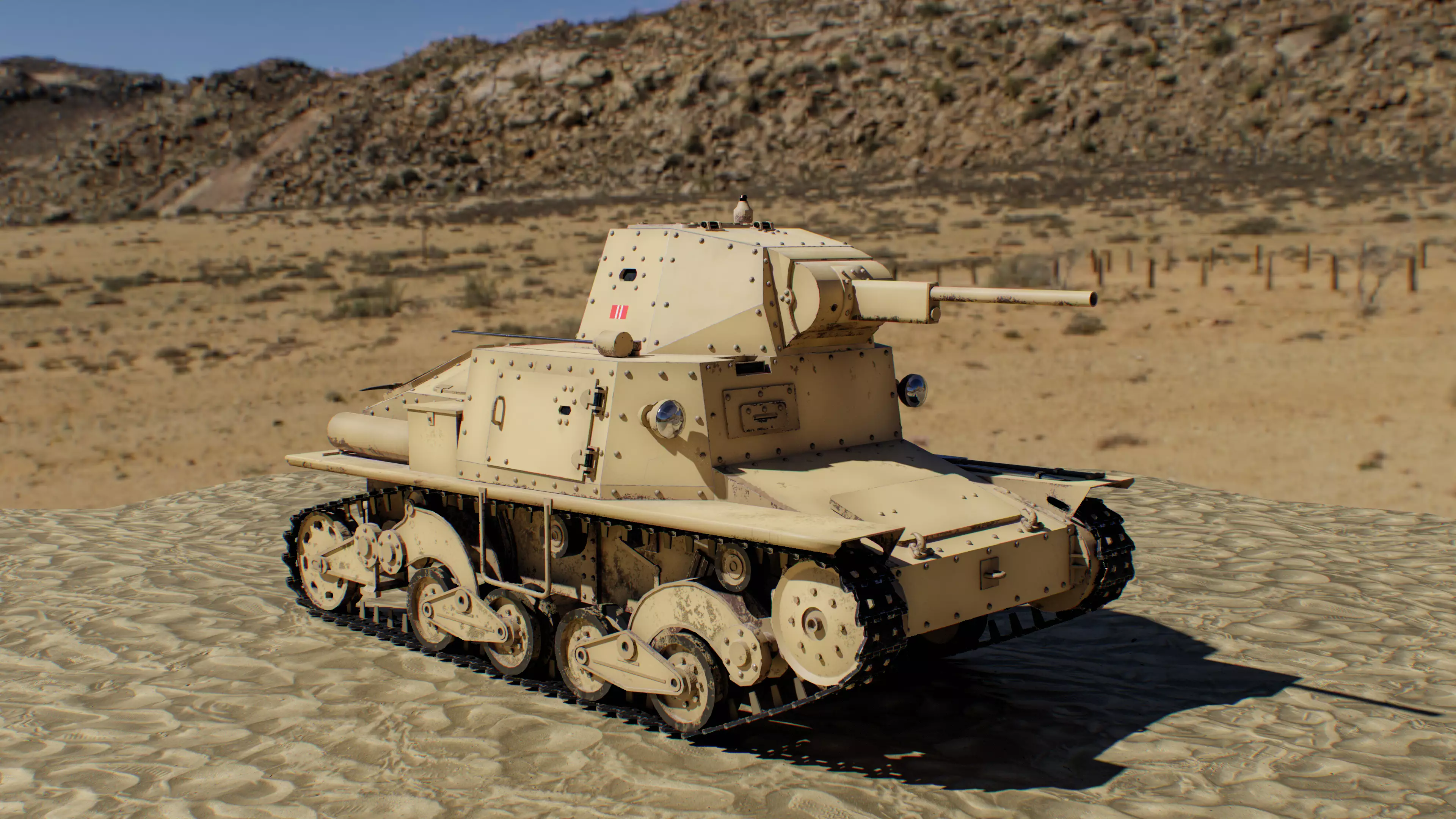 Carro Armato L6 40 Low-poly 3D model