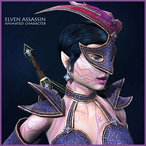 Elven Assassin Low-poly 3D model