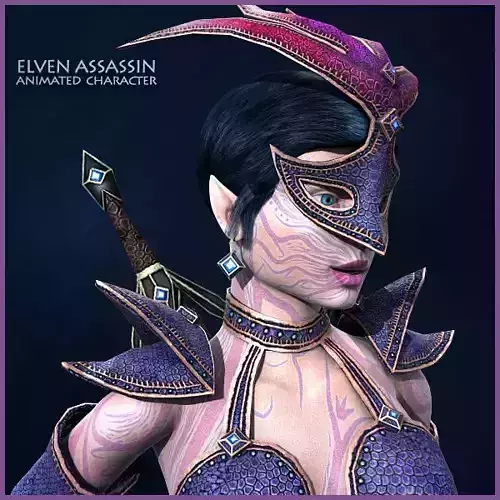Elven Assassin Low-poly 3D model