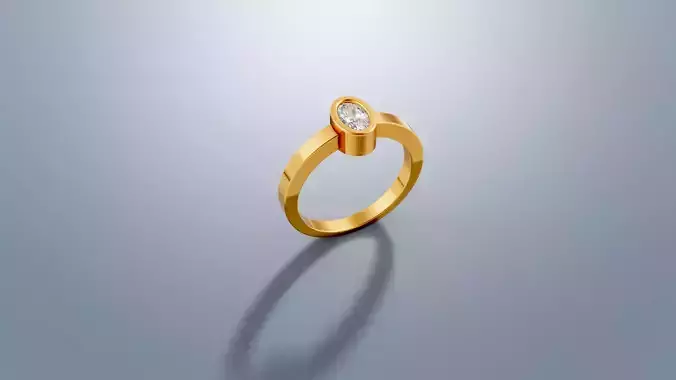 Oval Bezel Solitaire Ring
