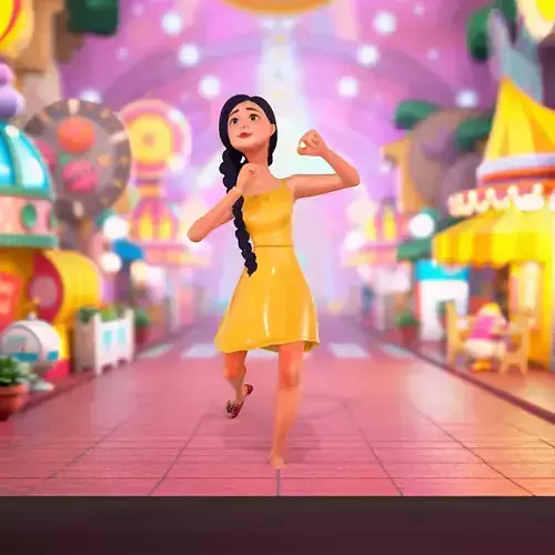 Charming Yellow Dress Character model pack