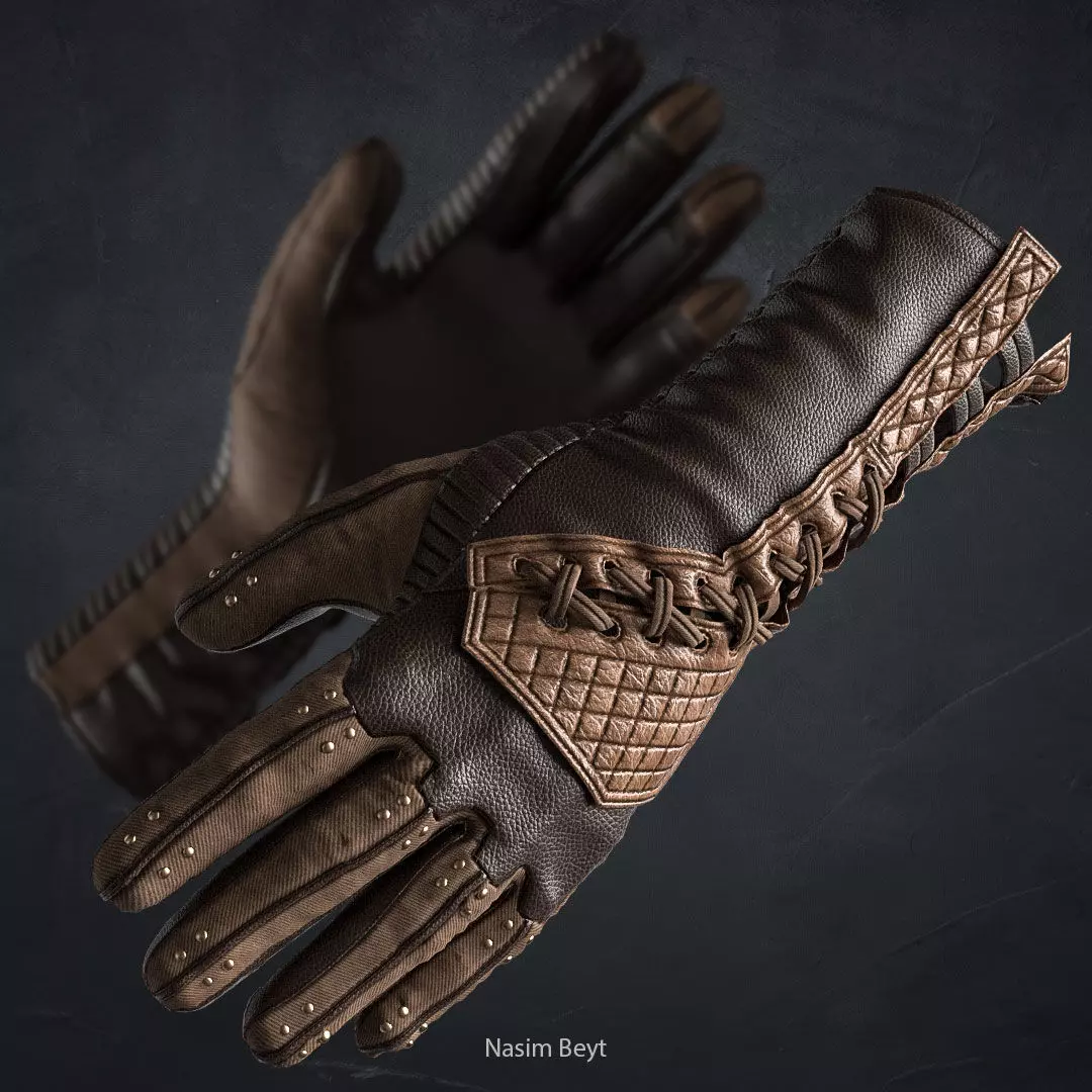 Women and Men Gloves -MD-Clo3D-OBJ-FBX-Blender file 3D model