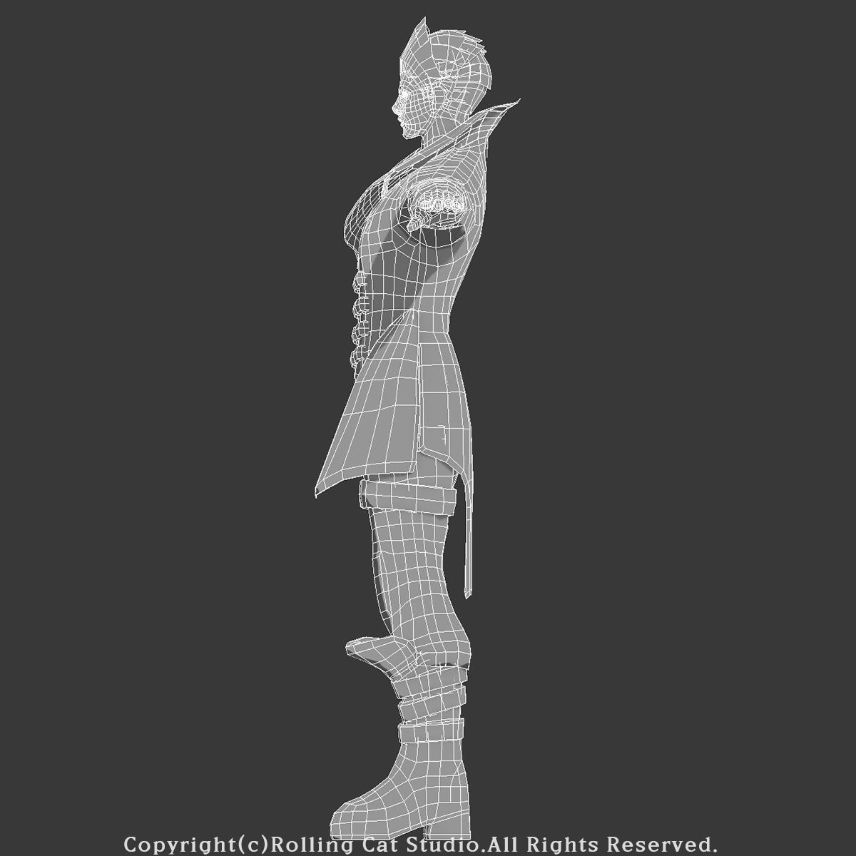RPG Knight Character Man B Low-poly 3D model_4