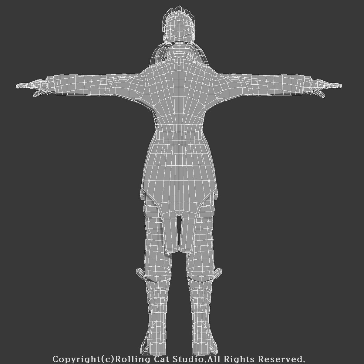 RPG Knight Character Man B Low-poly 3D model_5