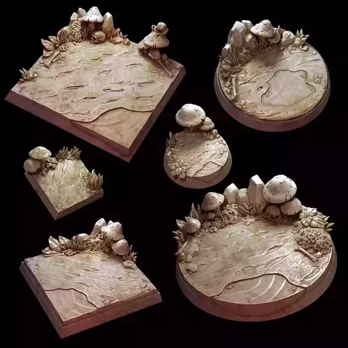 Miniature Bases - Marsh - Round and Square 