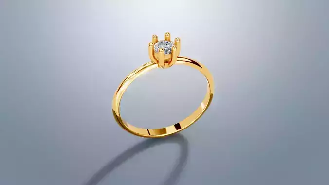 6 Prong Solitaire Ring