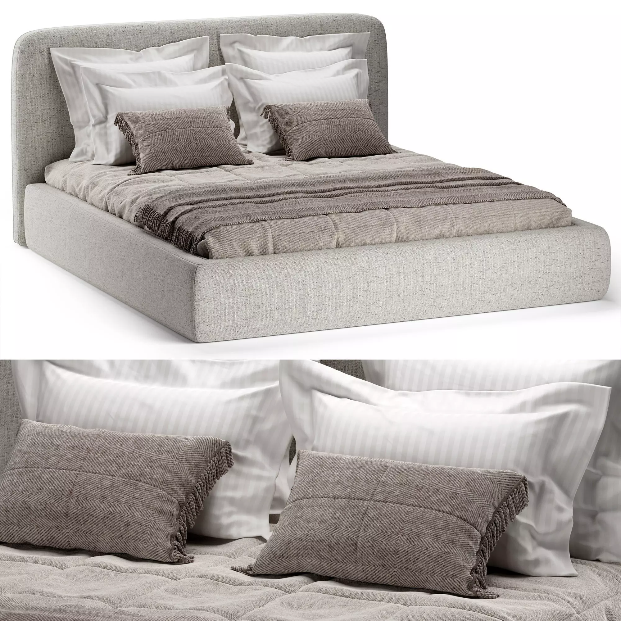 Bed with bedclothes 51 3D model