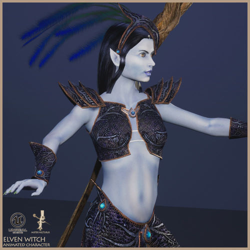 Elven Witch Low-poly 3D model