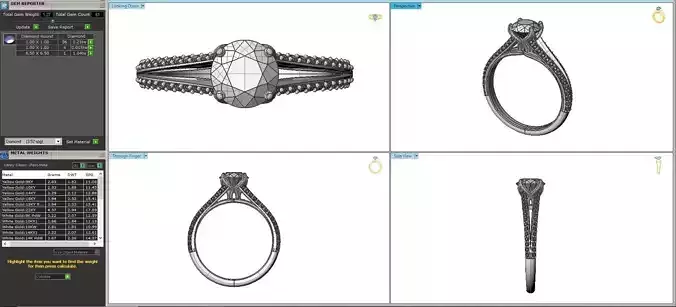 One Carat Split Diamond Shank Round Solitaire 3dm