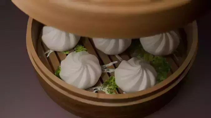 Tibetan Food Momo Dish High Quality 3D Model 