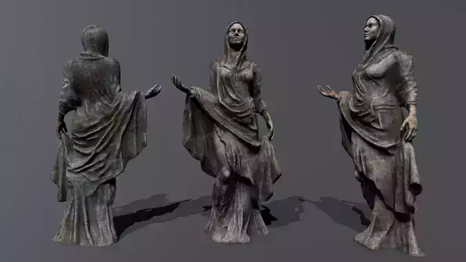 woman Statue 1 Low-poly 3D model