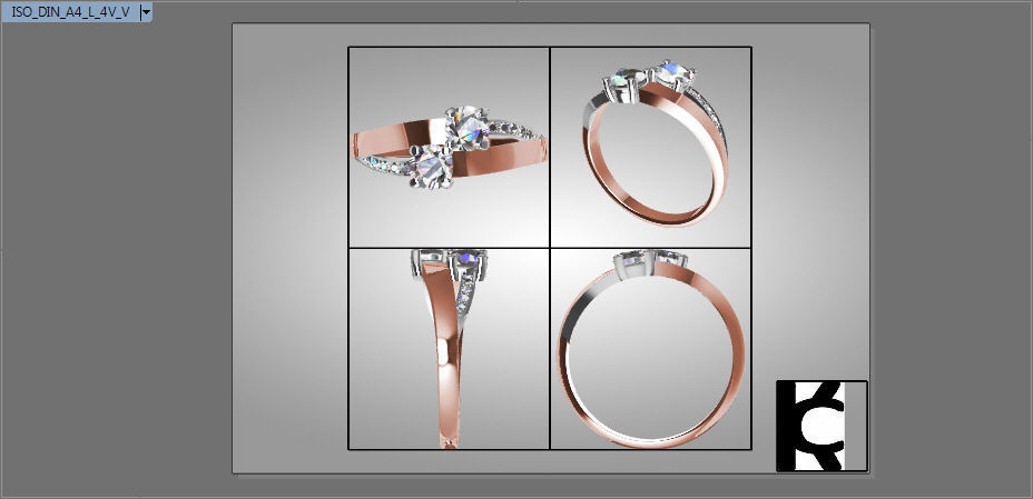 Two Stone Ring  2s-2 3D print model_3