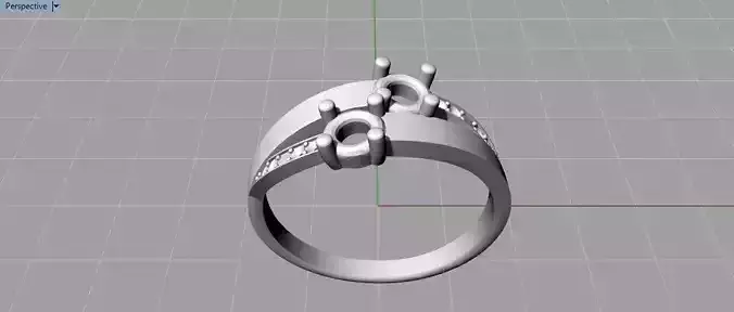 Two Stone Ring  2s-2 3D print model