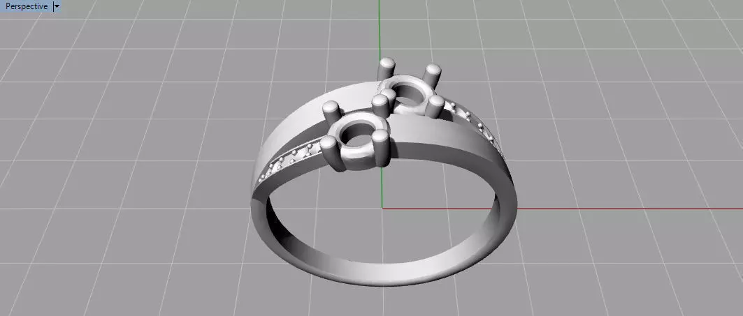 Two Stone Ring  2s-2 3D print model_0