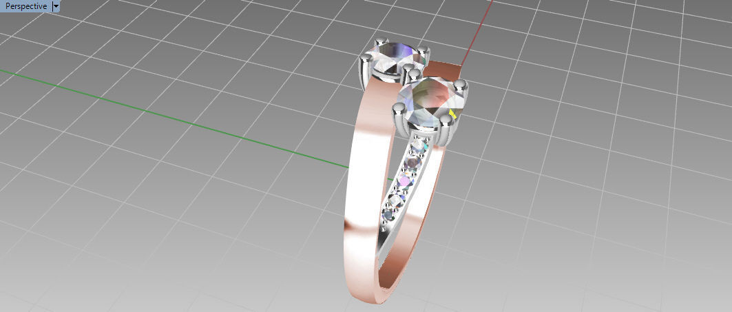 Two Stone Ring  2s-2 3D print model_2