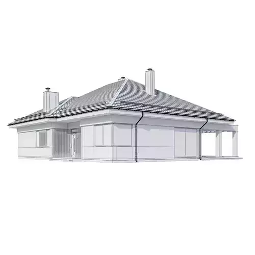 Moder house Bristole with BLENDE file 3D model 7