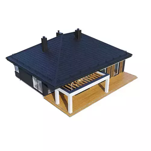 Moder house Bristole with BLENDE file 3D model 5