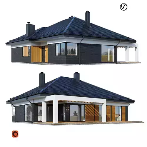 Moder house Bristole with BLENDE file 3D model