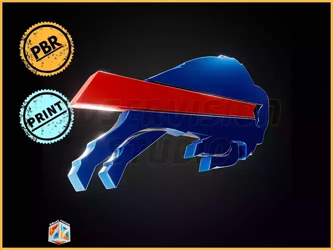 Buffalo Bills Logo Badge - Cinematic - 3D Print - PBR Emblem